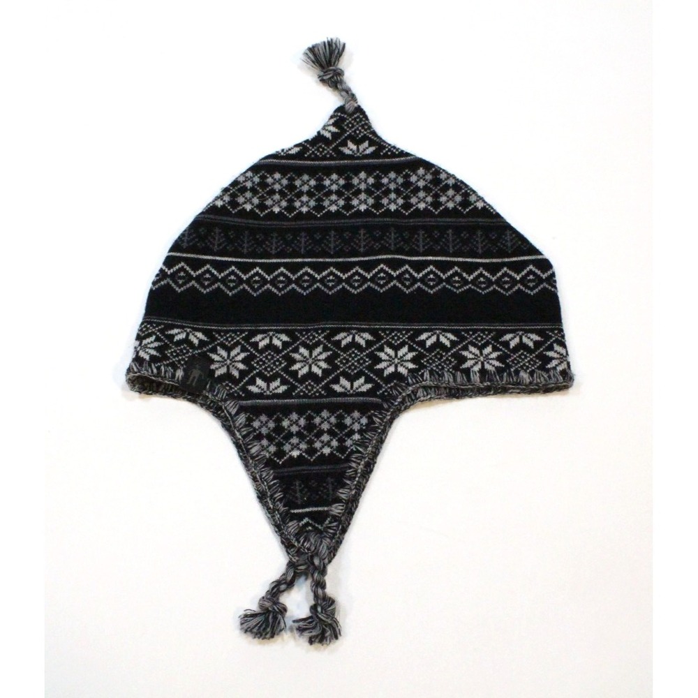 Smartwool 100% Merino Wool Womens Winter Hat Nordic Ear Flap Tassel Peruvian
